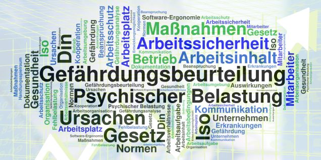 Gefährdungsbeurteilung psychischer Belastung - Wortwolke